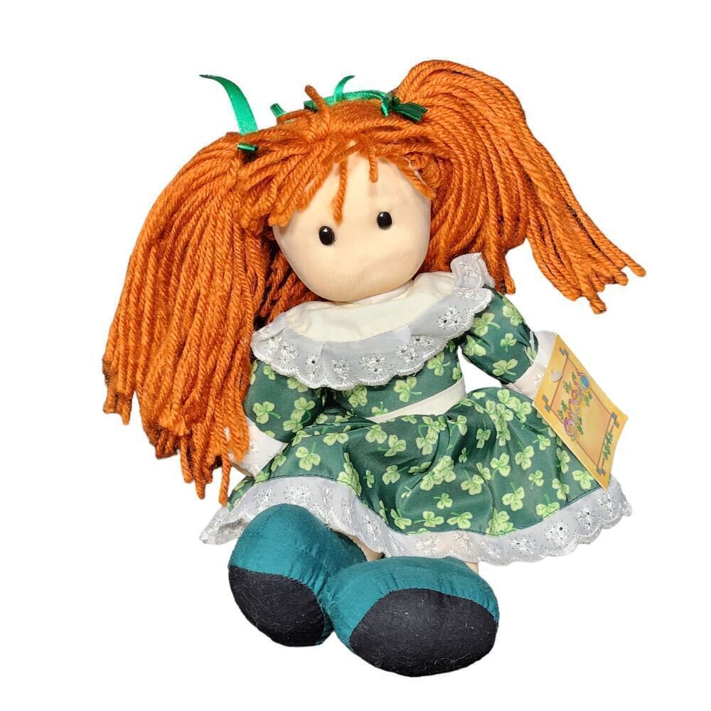 Kiddiefun Allied Sinead Irish Rag Doll Shamrock Green Dress Red Hair